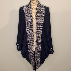Anthropologie Saturday Sunday Ikat linen slub stretch cardigan M/L